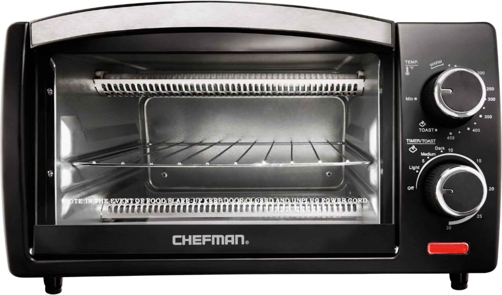 Chefman - 4-Slice Toaster Oven - Black - Angle Zoom