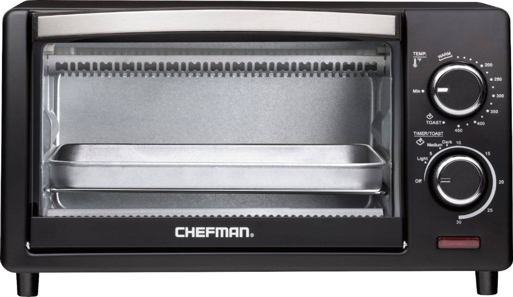 Chefman - 4-Slice Toaster Oven - Black - AlternateView12 Zoom