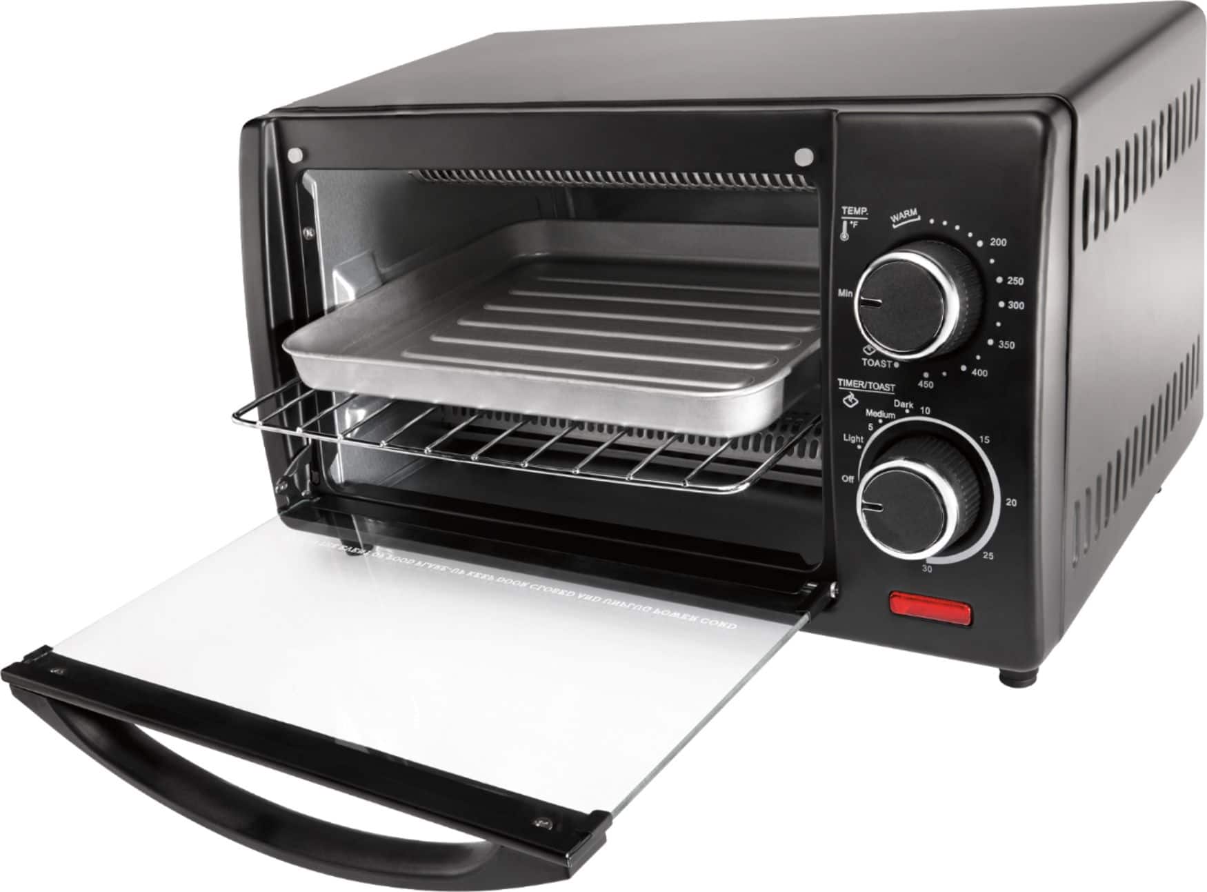 Chefman - 4-Slice Toaster Oven - Black - Left Zoom