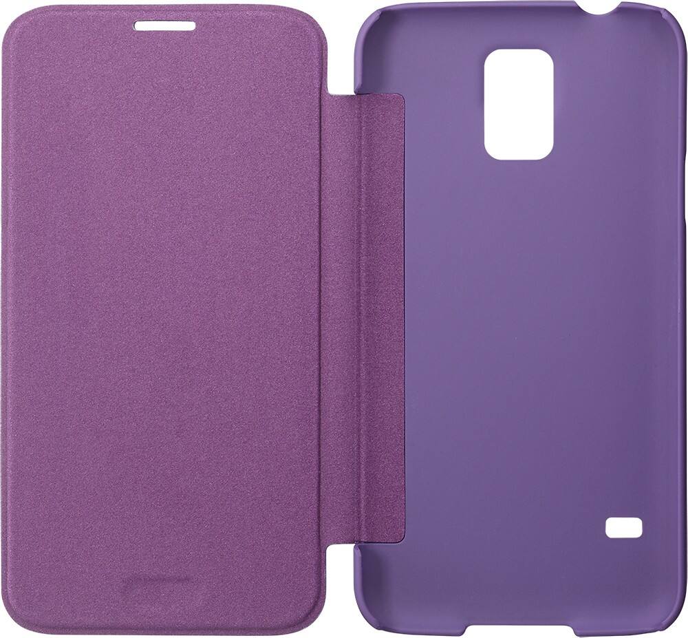 Platinum Leather Flip Case For Samsung Galaxy S 5 Cell Phones Purple PT