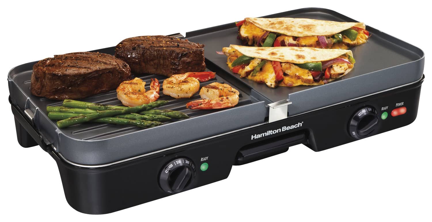 Hamilton Beach - 3-in-1 Grill/Griddle - Black - Alternate View 12