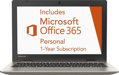 Toshiba - Satellite 11.6" Laptop - Intel Celeron - 2GB Memory - 128GB Solid State Drive - Satin Gold - Larger Front