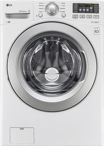 LG - 4.5 Cu. Ft. 9-Cycle Front-Loading Washer - White - Larger Front