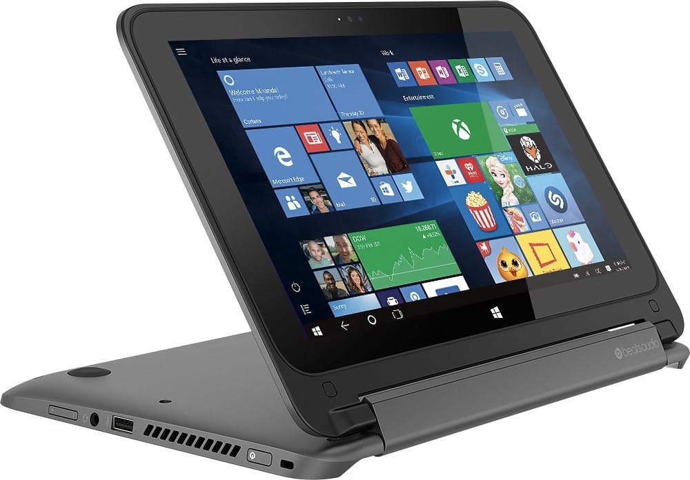 HP - Pavilion x360 2-in-1 11.6" Touch-Screen Laptop - Intel Pentium - 4GB Memory - 500GB Hard Drive - Smoke Silver - Front Zoom
