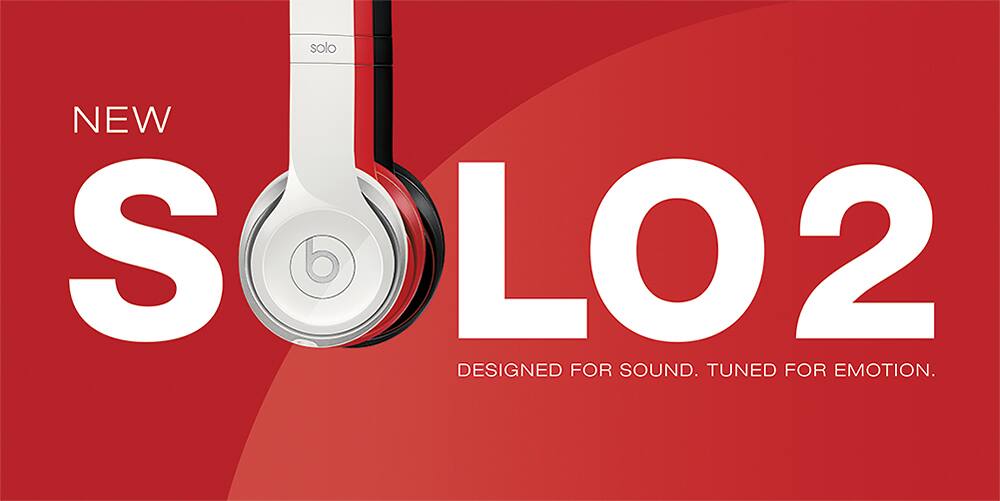 Beats by Dr. Dre - Solo 2 On-Ear Headphones - Red - AlternateView13 Zoom