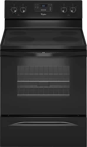 Whirlpool - 30" Self-Cleaning Freestanding Electric Range - Black - Larger Front