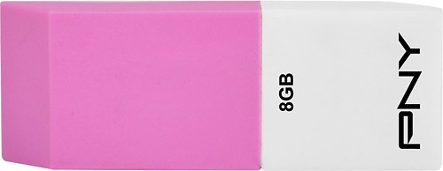 PNY P-FDU8GBERAP-GE Eraser AttachÂ© 8GB USB Flash Drive - Pink