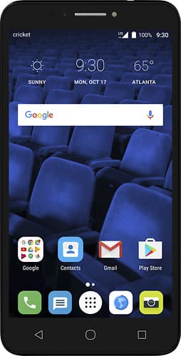 Cricket Wireless - Alcatel Pixi Theatre 4G LTE with 16GB Memory Cell Phone - Black - Larger Front