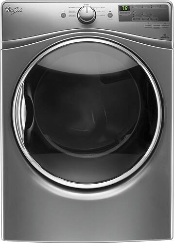 Whirlpool - 7.4 Cu. Ft. 8-Cycle Electric Dryer with Steam - Chrome shadow - Larger Front