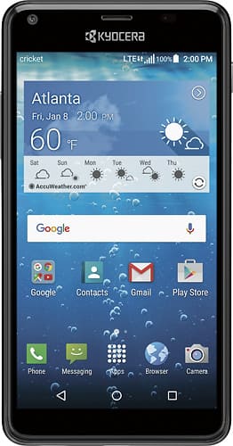 Cricket Wireless - Kyocera Hydro VIEW 4G LTE with 8GB Memory Cell Phone - Black - Larger Front