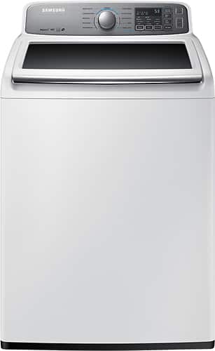 Samsung - 4.8 Cu. Ft. 11-Cycle High-Efficiency Top-Loading Washer - White - Larger Front
