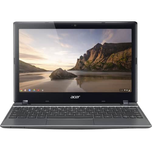 Acer - 11.6" Chromebook - Intel Celeron - 4GB Memory - 16GB Solid State Drive - Gray - Larger Front