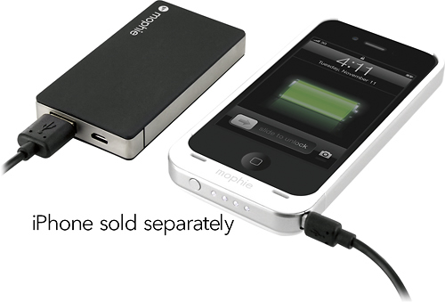 mophie - Juice Pack Powerstation Mini External Battery for Most Mini USB Devices - Black - Alternate View 2