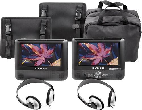 Dynex™ - 7" Portable DVD Player with Dual Screens - Larger Front