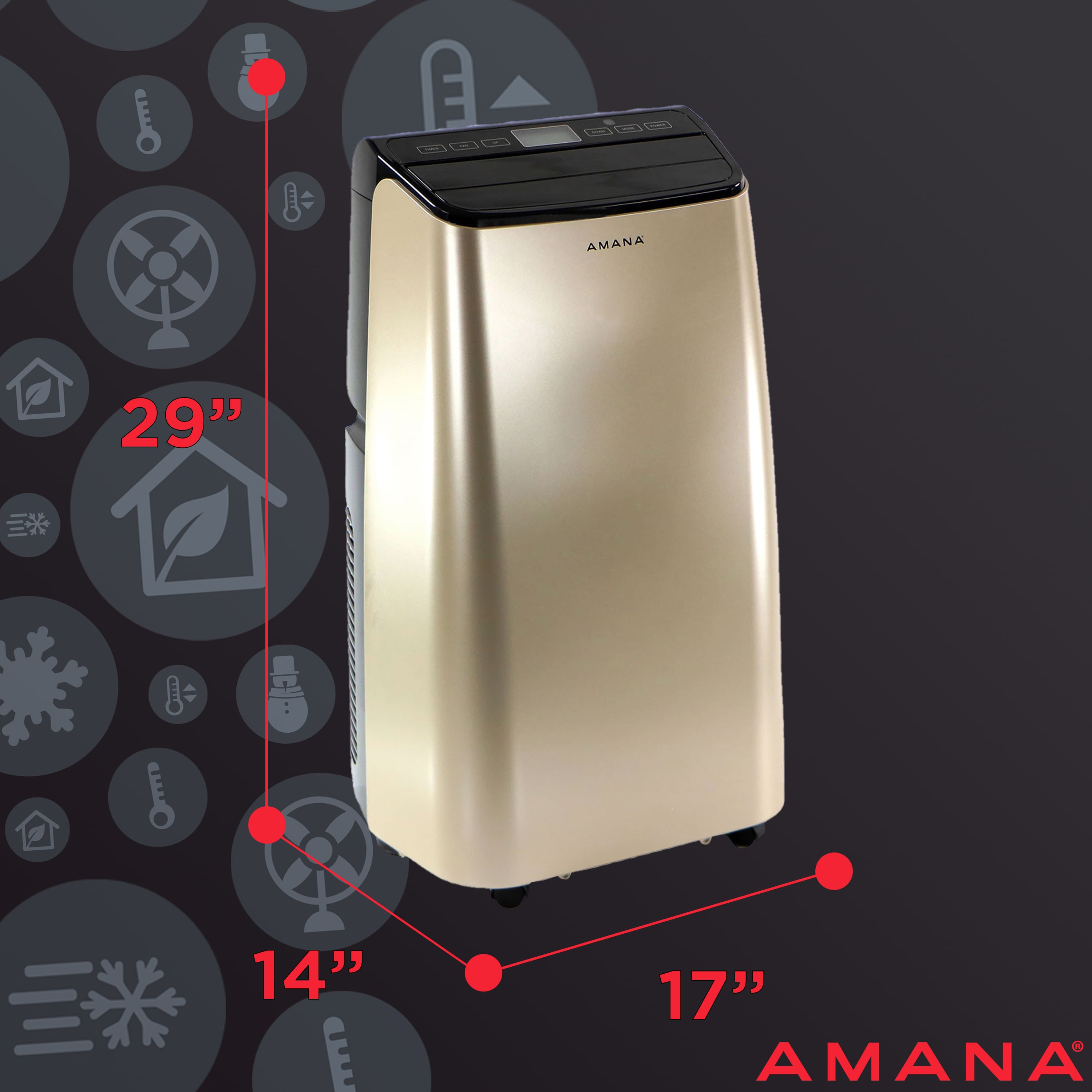 Customer Reviews Amana 450 Sq Ft Portable Air Conditioner Gold Black