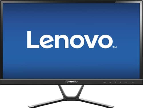 Lenovo - 23" IPS LED HD Monitor - Black - Larger Front