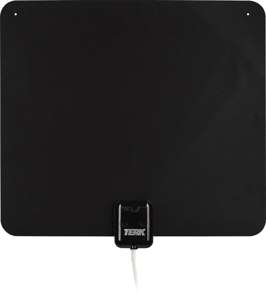 TERK - Ultrathin Indoor HDTV Antenna - Black/White - Front Zoom