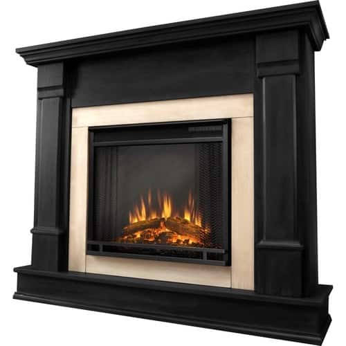 Real Flame - Freestanding Electric Fireplace - Indoor Usage - Heating Capacity 1.35 kW - Black - Larger Front
