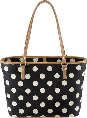 Studio C - Hot to Trot Micro Tote for Most Tablets Up to 10" - Black/White - Larger Front