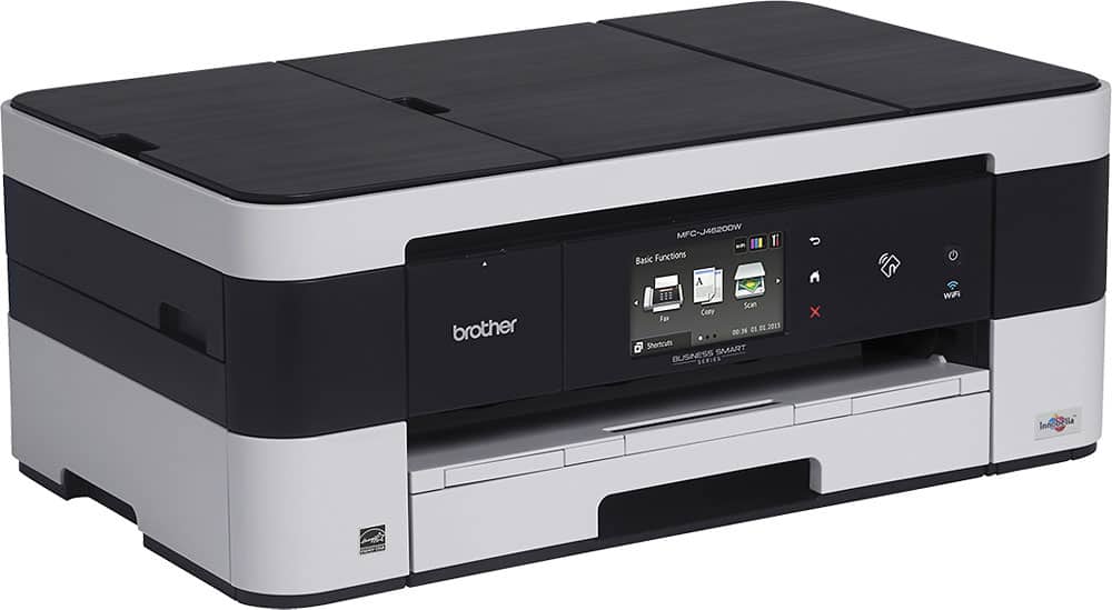 Brother - MFC-J4620DW Business Smart Wireless Inkjet All-in-One Printer - White/Black - Angle Zoom