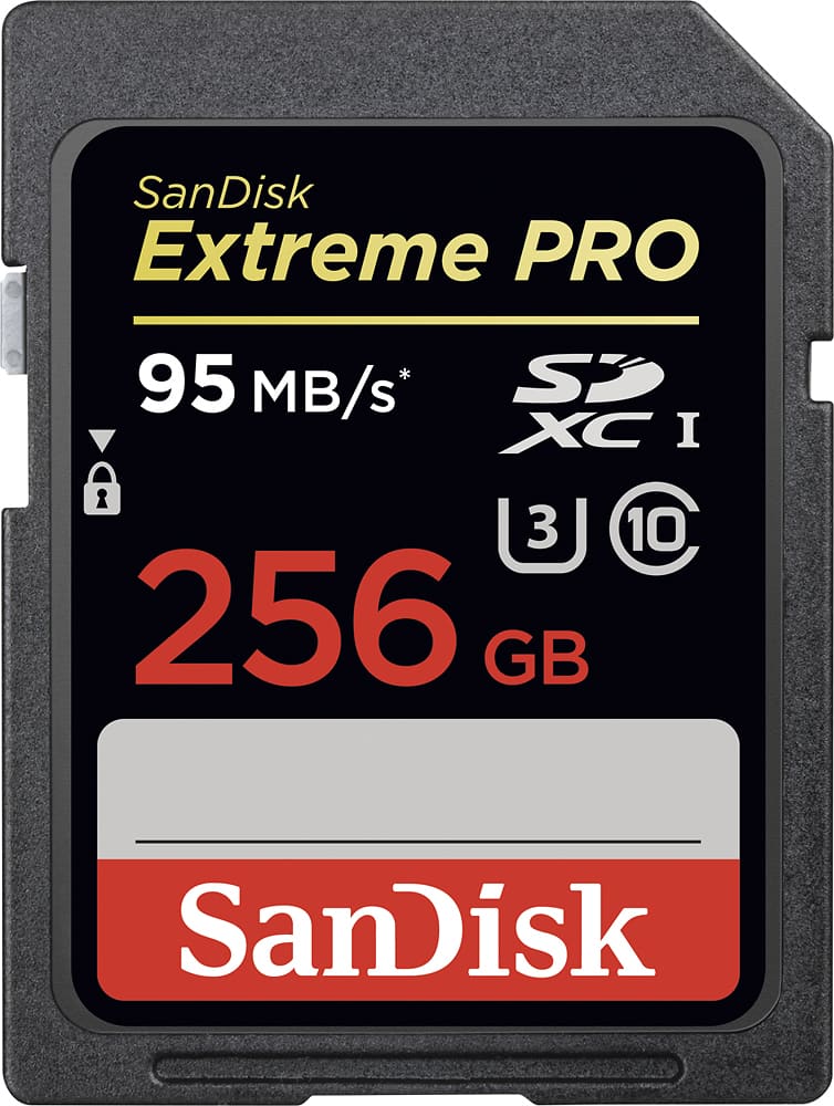 SanDisk - Extreme Pro 256GB SDXC Class 10 Memory Card - Black - Front Zoom