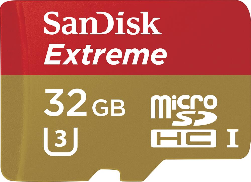 SanDisk - Extreme 32GB microSDHC Class 10 UHS-I Memory Card - Black - Front Zoom
