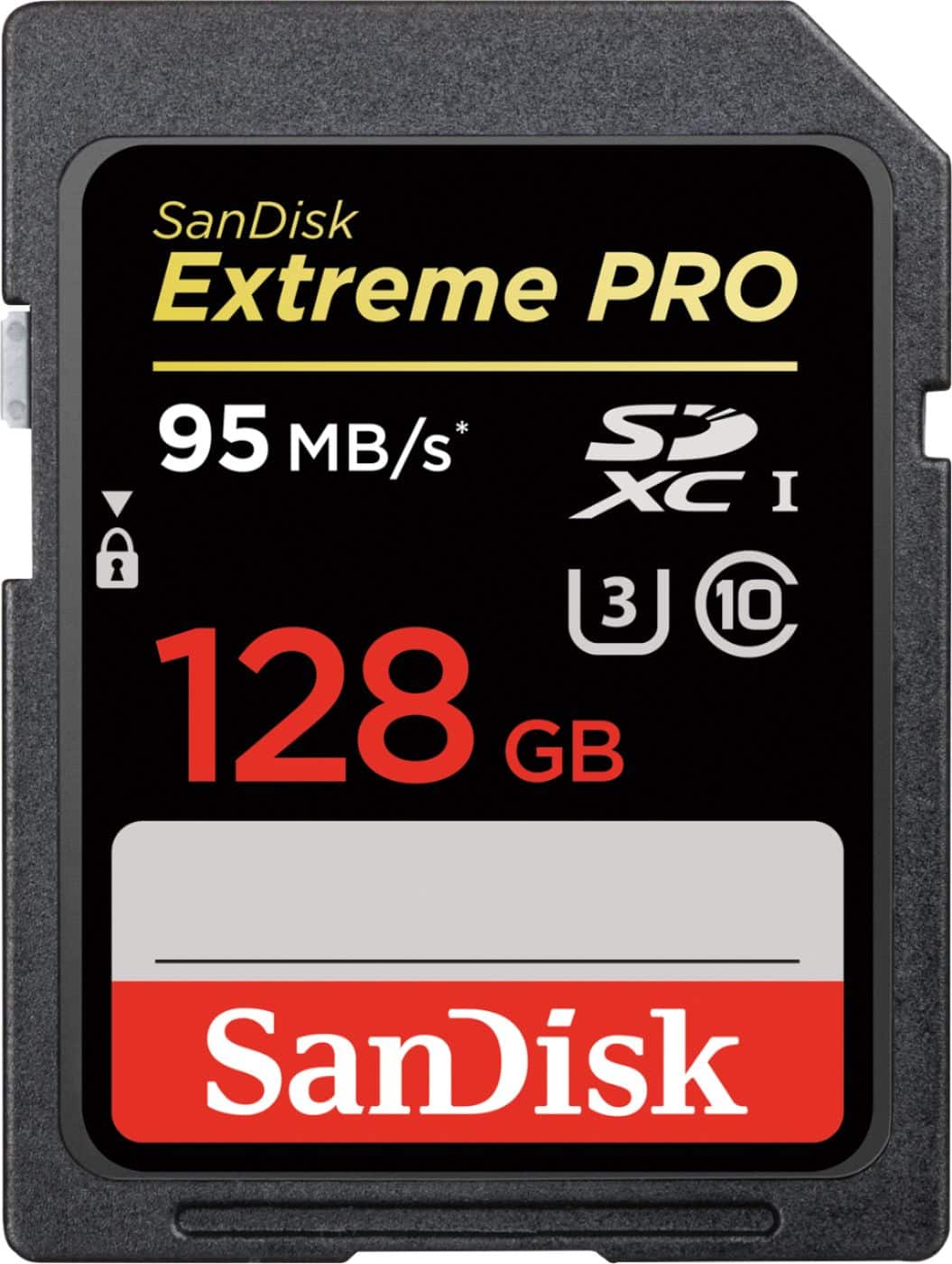 SanDisk - Extreme Pro 128GB SDXC Class 10 Memory Card - Black - Front Zoom