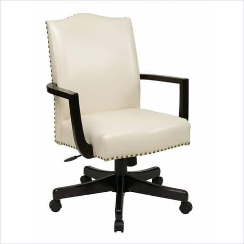 INSPIRED by Bassett - INSPIRED by Bassett Morgan Manager's Office Chair In Cream Finish - White - Larger Front