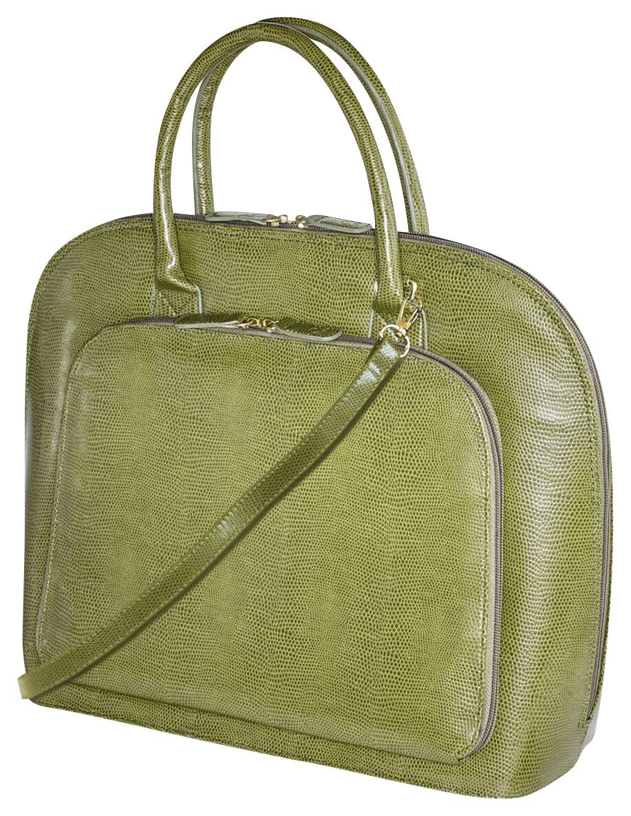 WIB - Francine Collection Park Avenue Laptop Case - Olive - Larger Front