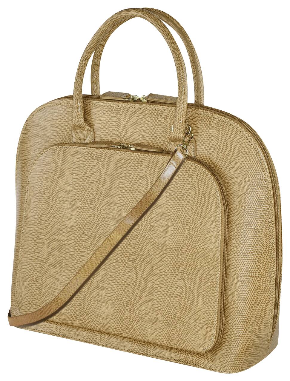 WIB - Francine Collection Park Avenue Laptop Case - Tan - Larger Front