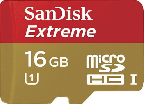 SanDisk - Extreme 16GB microSDHC Class 10 U-1 Memory Card - Alternate View 2