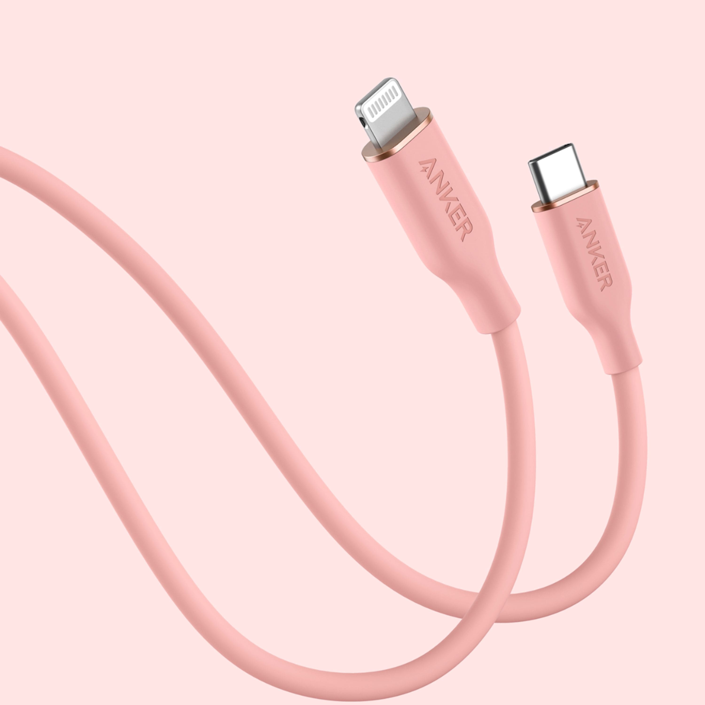 Best Buy Anker PowerLine III Flow USB C To Lightning Cable 6 Ft Pink