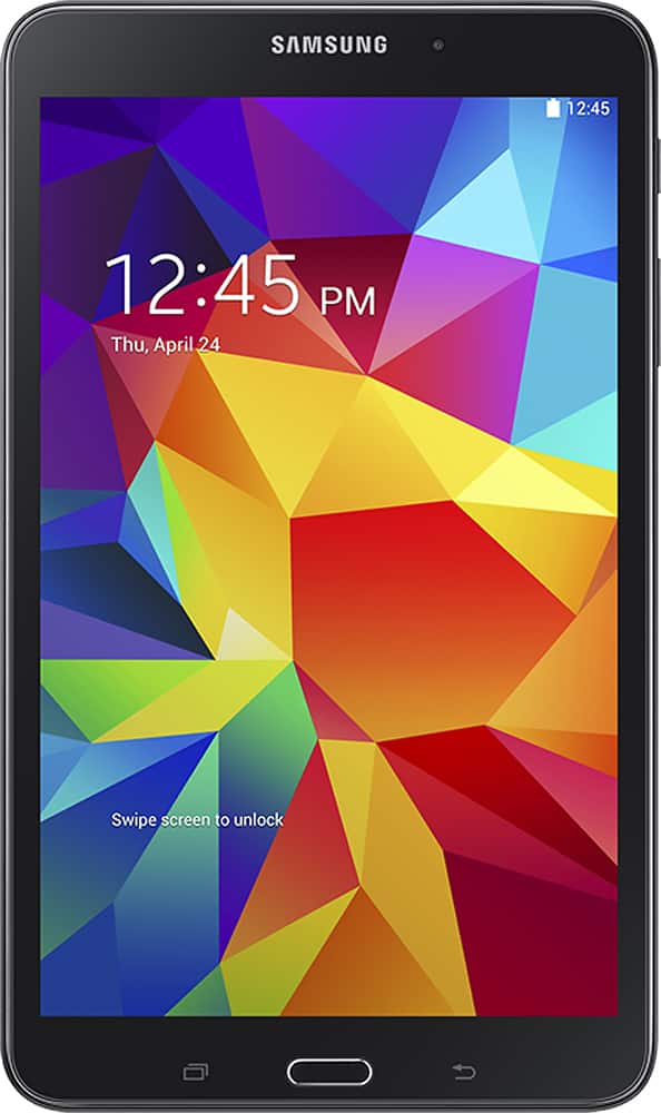 Samsung - Galaxy Tab 4 - 8" - 16GB - Wi-Fi + 4G LTE Verizon Wireless - Black - AlternateView1 Zoom