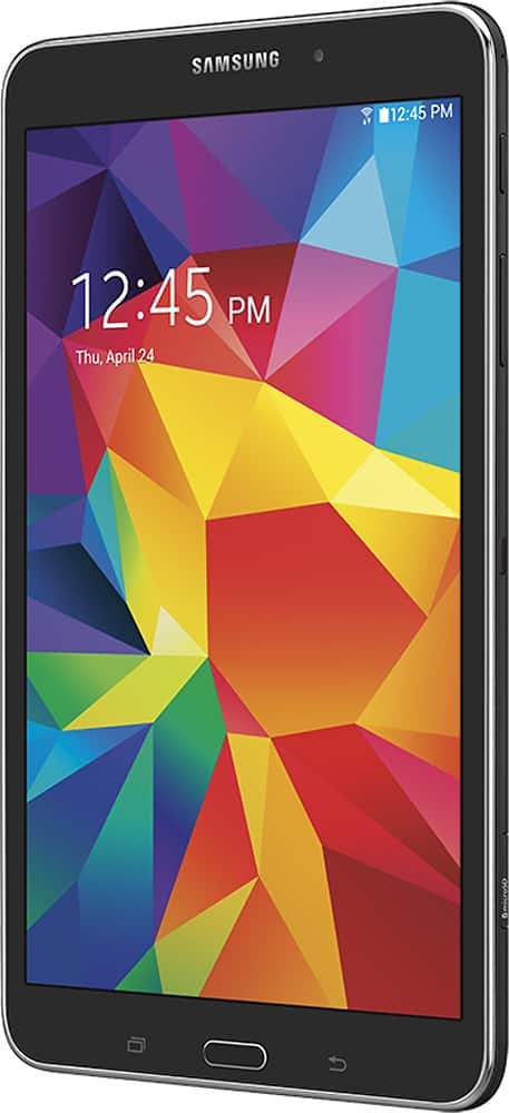 Samsung - Galaxy Tab 4 - 8" - 16GB - Wi-Fi + 4G LTE Verizon Wireless - Black - Left Zoom