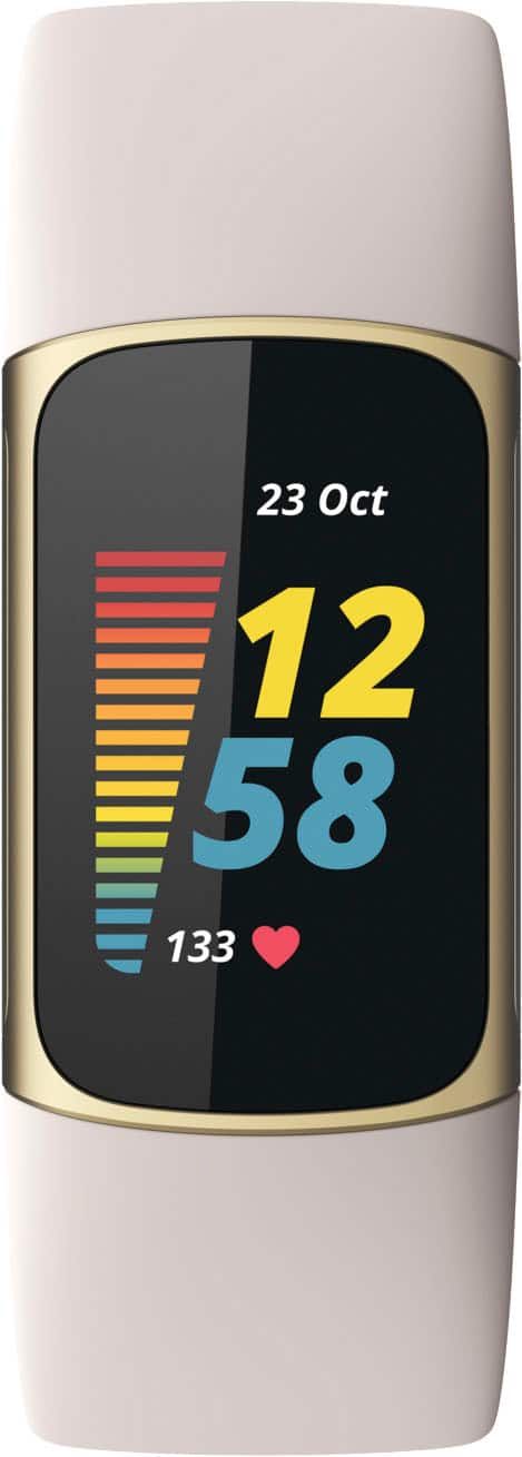 Zoom in on Front Zoom. Fitbit - Charge 5 Advanced Fitness & Health Tracker - Soft Gold.
