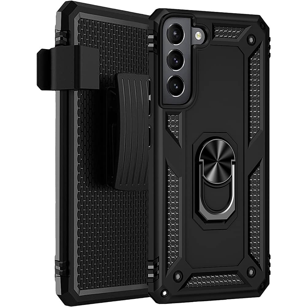 SaharaCase Military Kickstand Series Case For Samsung Galaxy S22 Black