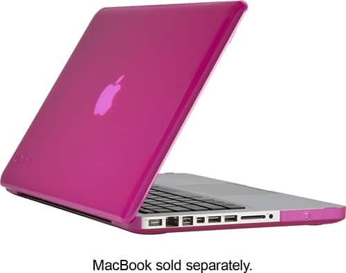 Speck - SeeThru Case for Select 13" Apple® MacBook® Pro - Hot Lips Pink - Larger Front