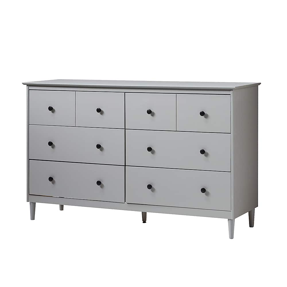 Walker Edison Classic Solid Wood 6 Drawer Dresser Grey BBR6DDDRGY