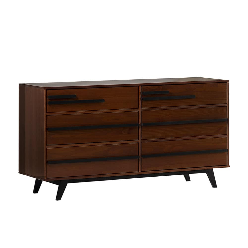 Best Buy Walker Edison Modern Minimal Solid Wood 6 Drawer Dresser