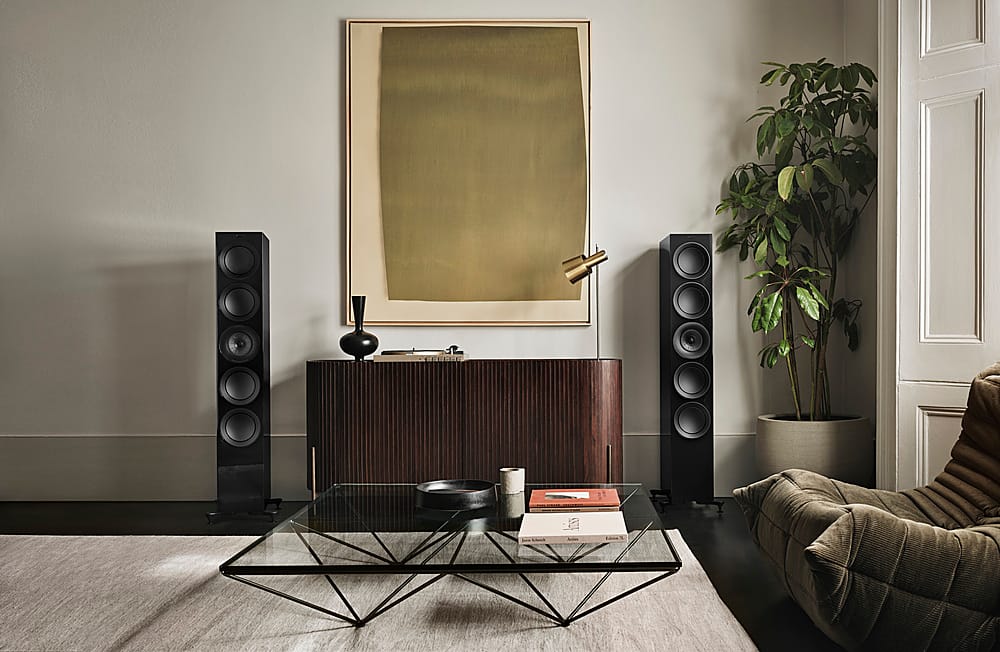 Kef R Meta Floorstanding Loudspeaker Each Walnut R Wag Best Buy