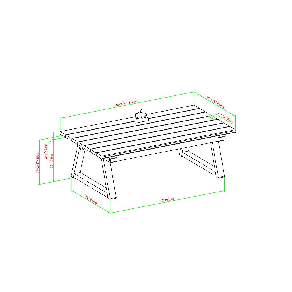 Best Buy Walker Edison Modern Solid Acacia Wood Slatted Outdoor Coffee