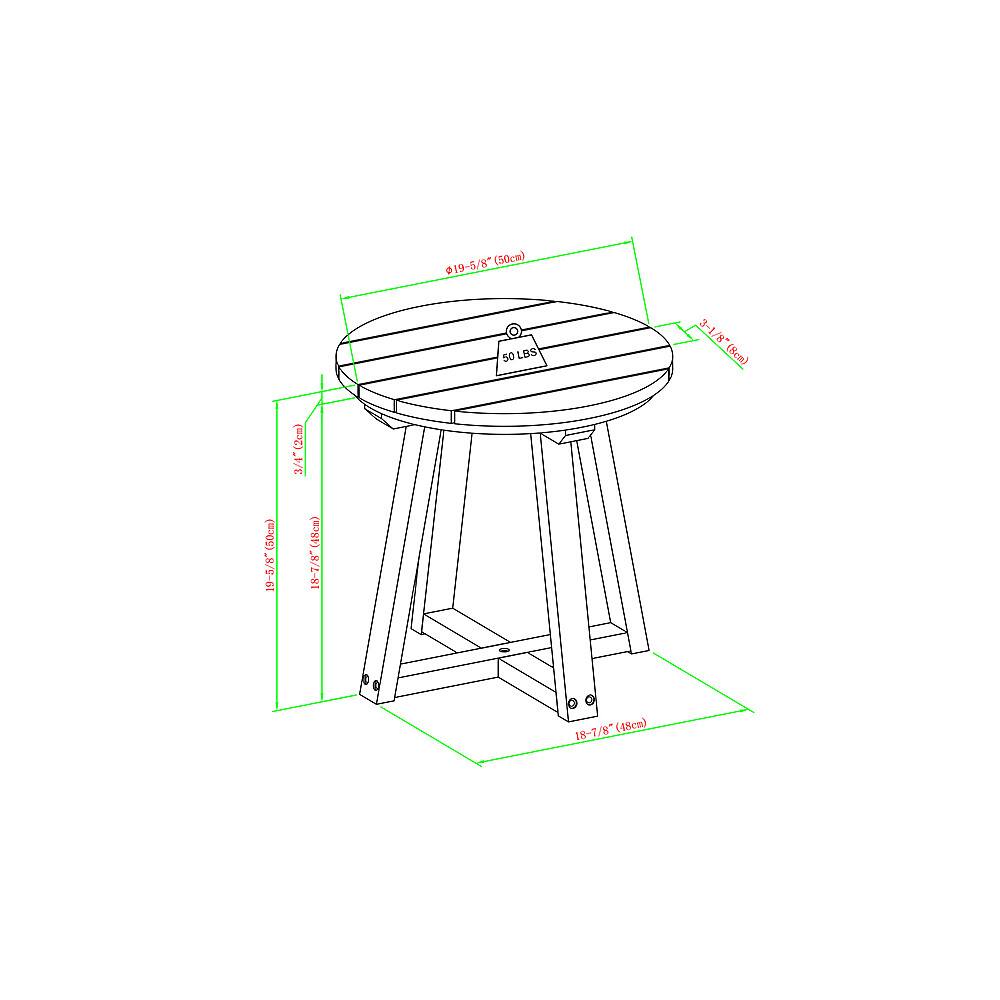 Best Buy Walker Edison Modern Solid Wood Slatted Outdoor Side Table