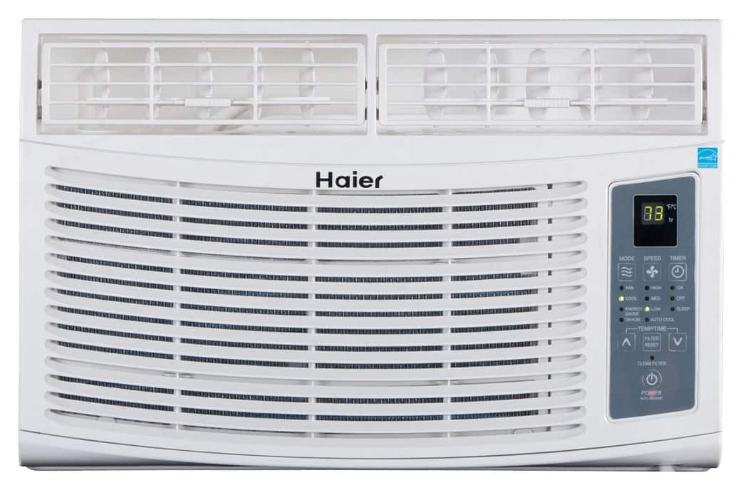 Haier - 6,000 BTU Window Air Conditioner - White - Larger Front