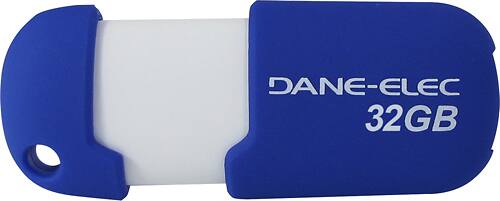 Dane-Elec - 32GB USB 2.0 Flash Drive - Blue/White - Larger Front