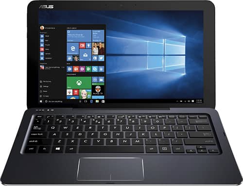 Asus - Transformer 2-in-1 12.5" Touch-Screen Laptop - Intel Core M - 4GB Memory - 128GB Solid State Drive - Dark Blue - Larger Front