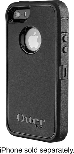 OtterBox - Defender Series Case for Apple® iPhone® 5 and 5s - Black - Larger Front