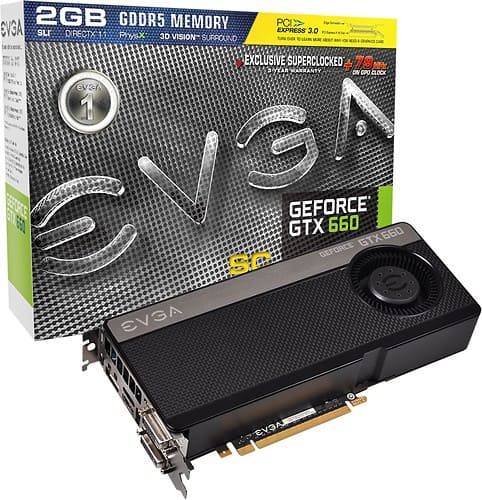 EVGA - GeForce GTX 660 2GB GDDR5 PCI Express 3.0 Graphics Card - Angle