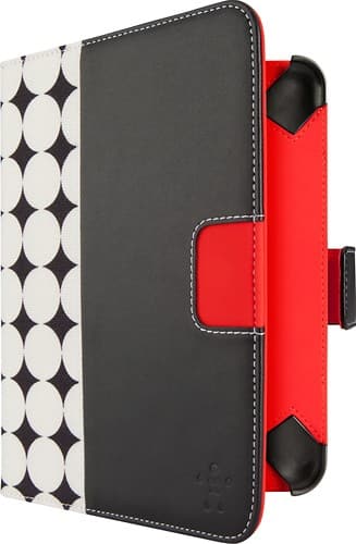 Belkin - Portfolio Case for Kindle Fire HD 7" - Black/White/Red - Larger Front