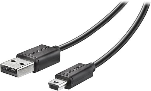 Insignia™ - 10' Charge-and-Play Mini USB Cable for DUALSHOCK 3 Controllers - Black - Larger Front