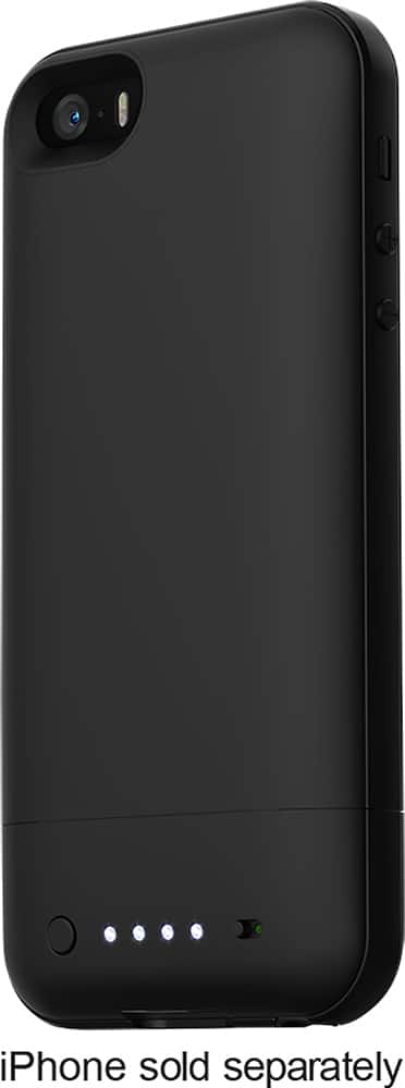 mophie - juice pack air Charging Case for Apple® iPhone® SE, 5s and 5 - Black - Front Zoom